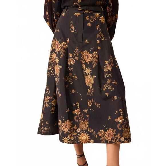 NEW MARIE OLIVER faith midi skirt in gilded